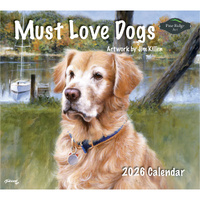 2026 Calendar Pine Ridge Art Must Love Dogs by Jim Killen, Horizontal Wall 6017