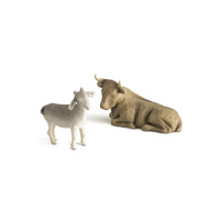 Willow Tree Figurine 9cm Ox and Goat 2-Piece Set, Christmas Decoration 26180