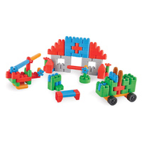 Hape PolyM Build & Play Building Block Hero Set 128 Pieces, 761815