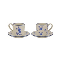 Disney Home Espresso Cup & Saucer 100mL Mickey Mono Set of 2, Whitehill A30844