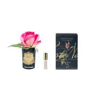 Cote Noire Perfumed Natural Touch Rose Bud Magenta Black Glass Gold Crest GMRB47