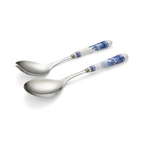Spode Blue Italian Salad Servers 24cm Set of 2, Whitehill BLI1107-X