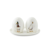 Royal Worcester Wrendale Designs Salt & Pepper Shakers 8.5cm Ducks with Tray, WN4383-XG