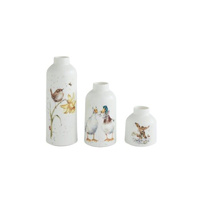 Royal Worcester Wrendale Designs Vase Bird, Duck, Donkey (Set of 3), WN4406-XG