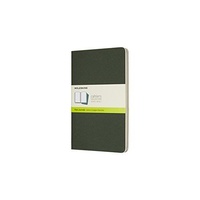 Moleskine Cahier Large Plain Journal, Myrtle Green, Set of 3