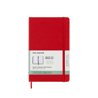 2022-2023 18-Mth Diary Moleskine Large Weekly Notebook Hard Cover Red