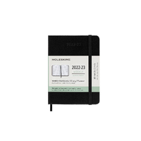 2022-2023 18-Mth Diary Moleskine Pocket Weekly Horizontal Hard Cover Black