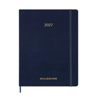 2027 Diary Moleskine Essential Planner Extra Extra Large Weekly Sapphire Blue Soft Cover, M-DSESNB2012WN7Y27