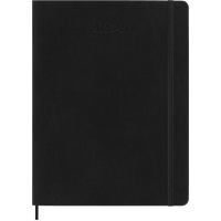 2026-2027 18-Month Diary Moleskine Extra Large Weekly Notebook Planner Softcover Black, M-DSB18WN4Y27