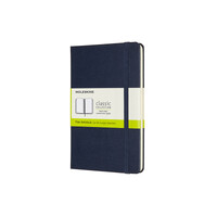 Moleskine Classic Notebook, Medium, Plain, Sapphire Blue, Hard Cover