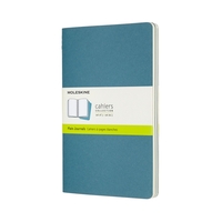 Moleskine Cahier Large Plain Brisk Blue Notebook Set of 3