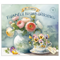 2026 Calendar The Legacy Faithful Heart and Home with Scripture by Nancy Mink, Horizontal Wall WCA101282