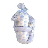Adore-a-Baby Blue Blanket & Teddy Bear Toy 