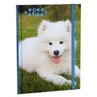 2022 Diary Soft White Pup A5 Week to View by For Arts Sake FAS22557