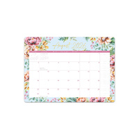 2027 17-Month Calendar Orange Circle Decorative Desk Blotters 476x343mm Desk Pad Bella Flora, 27060