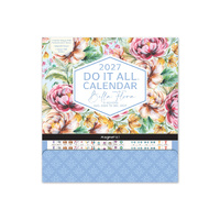 2027 17-Month Calendar Orange Circle Do-It-All 305x325mm Magnetic Wall Bella Flora, 27076