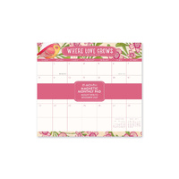 2027 17-Month Calendar Orange Circle Monthly Pad 244x216mm Magnetic Wall Where Love Grows, 27125