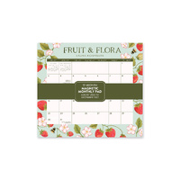 2027 17-Month Calendar Orange Circle Monthly Pad 244x216mm Magnetic Wall Fruit & Flora, 27126