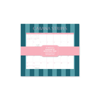 2027 17-Month Calendar Orange Circle Monthly Pad 244x216mm Magnetic Wall Cabana Stripes, 27128