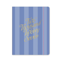2027 17-Month Planner Orange Circle Just Right 191x248mm Month to View Cabana Stripes, 27322