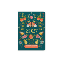 2027 17-Month Planner Orange Circle Just Right 191x248mm Month to View Fruit & Flora, 27353