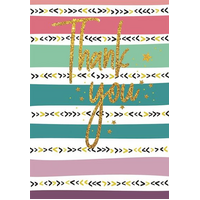 Greeting Card Viva Thank You - Stripes by For Arts Sake 08736