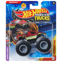 Hot Wheels Monster Trucks with Crushed Car - Snake Bite