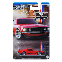 Hot Wheels Silver Series Ford Mustang 60 Years Diecast Car 1:64 - '69 Ford Mustang Boss 302