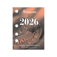 2026 Calendar Refill Collins Desktop Day to Page Side Punch DCRS