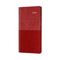 2026 Diary Collins Vanessa Pocket Slim B6/7 Week to View Landscape Red 375.V15