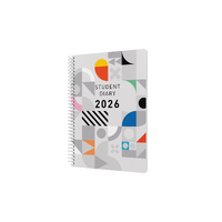 2026 Diary Collins Colplan Student A5 Week to View Spiral Geo SC37SP.LGT