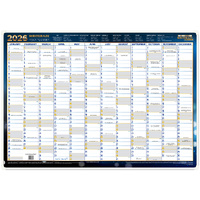 2026 Year Planner Writeraze QC2 70x50cm Laminated Framed 11600