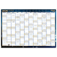 2026 Year Planner Writeraze QC 100x70cm Laminated Framed 11800