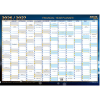 Writeraze 2026-2027 Financial Year Wall Chart 70x50cm Year Planner White 11777