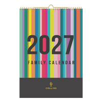 2027 Calendar Collins Edge Rainbow Family A3 Wiro Wall EDFC135