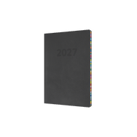 2027 Diary Collins Edge Rainbow A5 Week to View Charcoal Black, ED153.U96