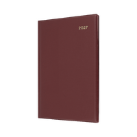 2027 Diary Collins Belmont Desk A5 Week to View Burgundy, 387.V78
