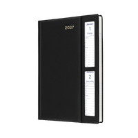 2027 Diary Collins Belmont Desk A5 2 Days to a Page Windowfaced Black, 287W.V99