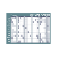 2027 Year Planner Collins Laminated Roll-Up 91x70cm Vertical & Horizontal, WP900D