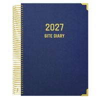 2027 Diary Collins Site A4 Day to Page Navy Spiral, Construction Builder Tradie Work Diary STD141.59