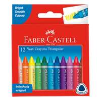 Faber-Castell Triangular Wax Crayons Non-Toxic - Pack of 12
