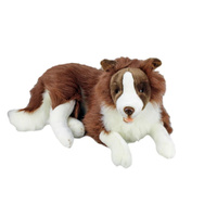 Bocchetta Plush Toys 62cm Border Collie Fudge (lying) Chocolate, 6485