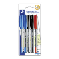 Staedtler Stick 430 Medium Ballpoint Pens Assorted - Pack of 5