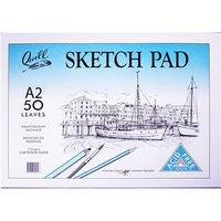 Quill Cartridge Paper Sketch Pad A2 50 Sheets 100851385