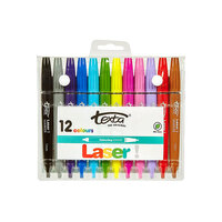 Original Texta Laser Colouring Markers Pack of 12 Non Toxic 48911