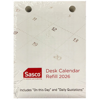 2026 Refill Sasco Calendar 76x102mm Desktop Top Hole, ACCO THCR26