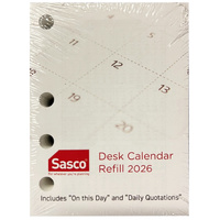 2026 Refill Sasco Calendar 76x102mm Desktop Side Hole, ACCO SHCR26