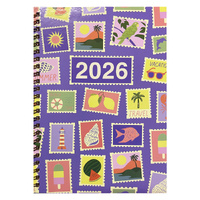 2026 Diary Sasco Moda A5 Week to View Purple, ACCO SC57MD26