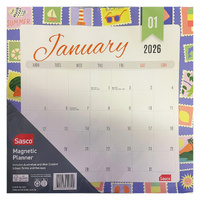 2026 Calendar Sasco Moda 315x325mm Magnetic Wall Teal, ACCO 401626