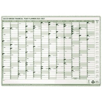 Sasco 2026-2027 Financial Year Planner 500x700mm Yearly Wall Green 5622627